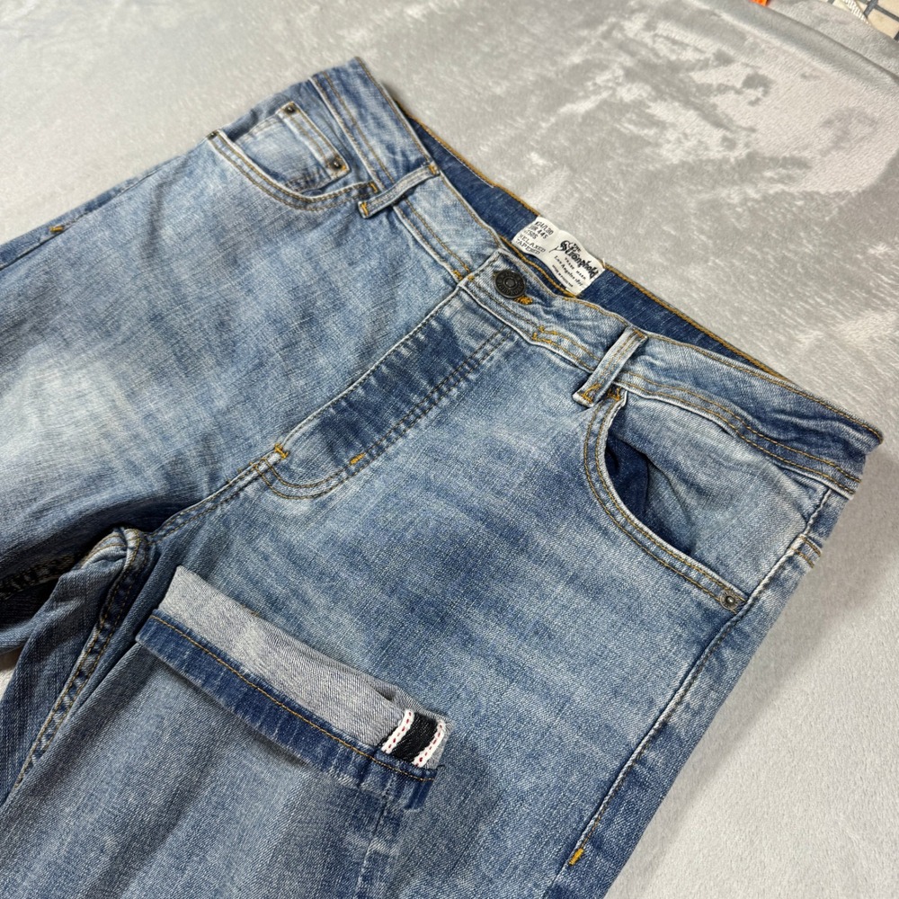Stronghold Selvedge Jeans Mens 34x30 (34x27) Blue Denim Button Fly Red Line